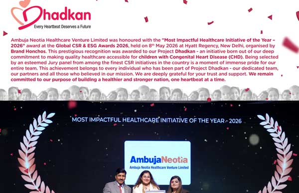 Honoured with the 'Most Impactful Healthcare Initiative of the Year - 2026'