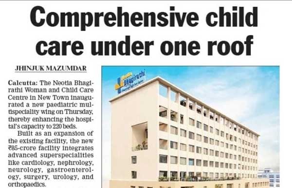 Publication: The Telegraph<br>

 Date: 12th Dec, 2025<br>
 
Headline: Comprehensive child care under one roof

 Page No.: 08<br>

Edition: Kolkata<br>