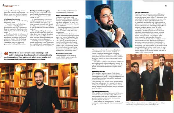 Marwar India Magazine featuring our Joint Managing Director, Parthiv Neotia, on its cover