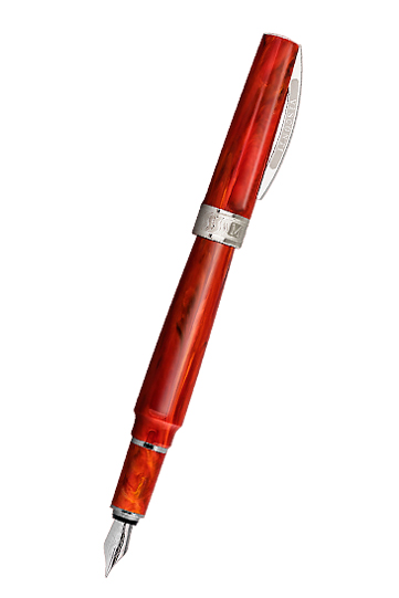 VISCONTI MIRAGE FOUNTAIN PEN CORAL STEEL