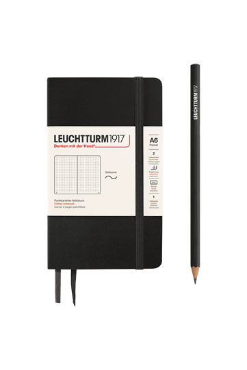 Leuchtturm 90mm x 150mm A6 Pocket Dotted Notebook - Black