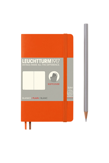 Leuchtturm 90mm x 150mm A6 Pocket Plain Notebook - Orange